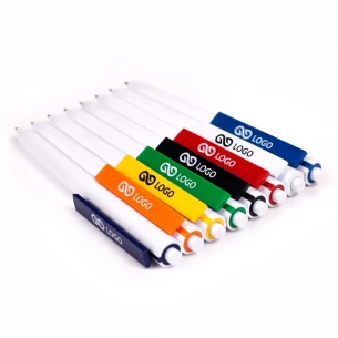 Stylo à bille Comet White - Jaune