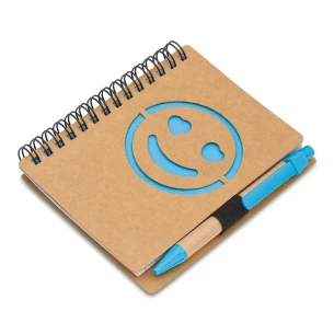 Carnet lisse Smile - Bleu