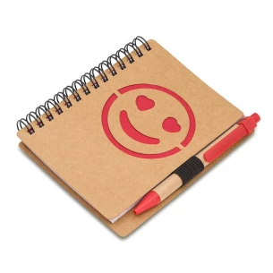 Carnet lisse Smile - Rouge