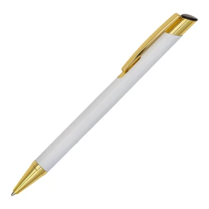 Stylo à bille Lindi en aluminium - Blanc