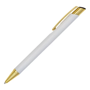 Stylo à bille Lindi en aluminium - Blanc