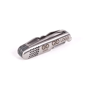 Couteau de poche 13 fonctions en acier - Argent