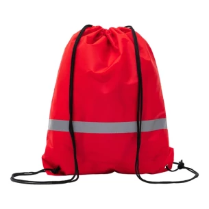 Sac de sport avec bande réfléchissante - rouge