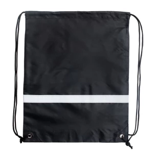 Sac de sport avec bande réfléchissante - noir