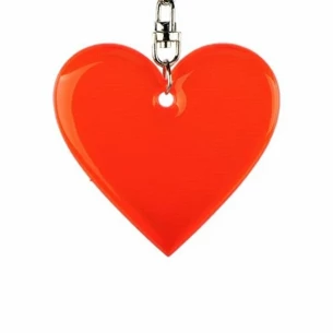 Porte-clés réfléchissant en forme de coeur