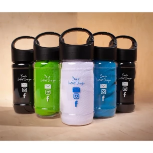 Serviette rafraîchissante pour bouteille Feel cool - Noir