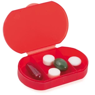 Boîte à comprimés Morr avec 3 compartiments - Rouge
