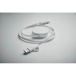 Câble de charge rétractable de 60 watts - LINEA - Blanc