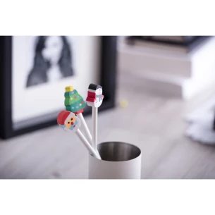 Crayon de Noël avec gomme - Blanc