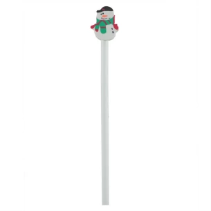 Crayon de Noël avec gomme - Blanc
