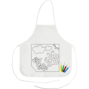 Tablier de cuisine pour coloriage + marqueurs - Blanc
