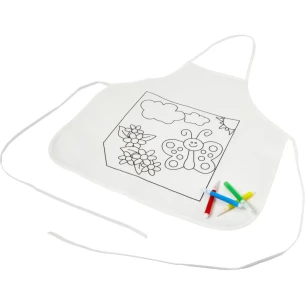 Tablier de cuisine pour coloriage + marqueurs - Blanc