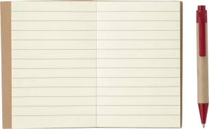 Bloc-notes Eco1 avec stylo - Rouge