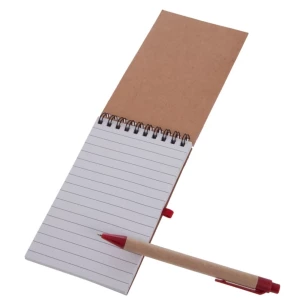 Bloc-notes Eco2 avec stylo - Rouge