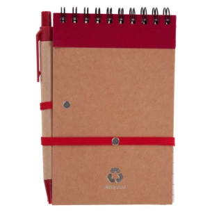 Bloc-notes Eco2 avec stylo - Rouge