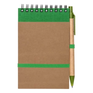 Bloc-notes Eco2 avec stylo - Vert