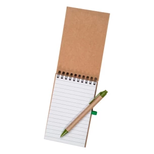 Bloc-notes Eco2 avec stylo - Vert