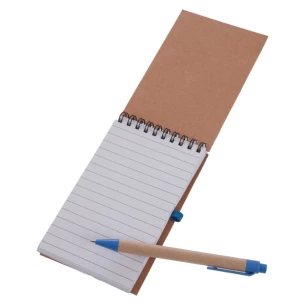 Bloc-notes Eco2 avec stylo - Bleu