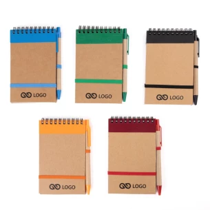 Bloc-notes Eco2 avec stylo - Noir