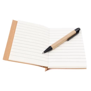 Bloc-notes Eco1 avec stylo - Noir