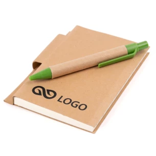 Bloc-notes Eco1 avec stylo - Noir