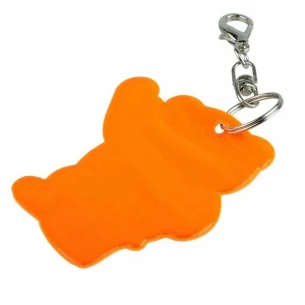 Porte-clés ourson réfléchissant - Orange