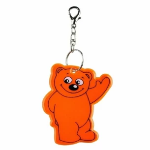 Porte-clés ourson réfléchissant - Orange