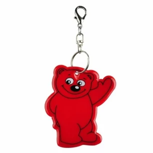 Porte-clés ourson réfléchissant - Rouge