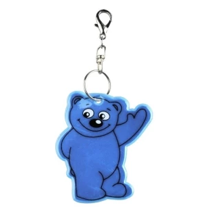 Porte-clés ourson réfléchissant - Bleu