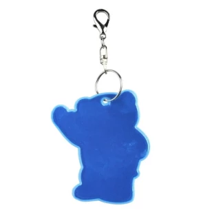Porte-clés ourson réfléchissant - Bleu