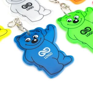 Porte-clés ourson réfléchissant - Bleu