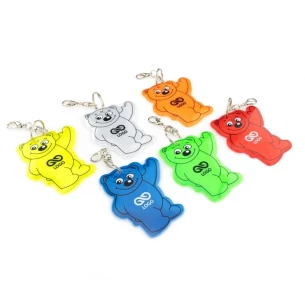 Porte-clés ourson réfléchissant - Jaune