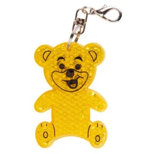 Porte-clés ours en plastique réfléchissant - Jaune