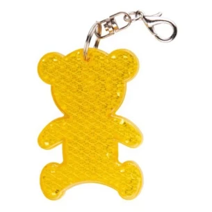 Porte-clés ours en plastique réfléchissant - Jaune