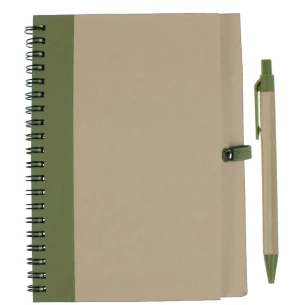 Bloc-notes Eco3 avec stylo - Vert