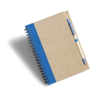 Bloc-notes Eco3 avec stylo - Bleu