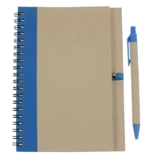 Bloc-notes Eco3 avec stylo - Bleu
