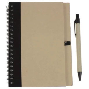 Bloc-notes Eco3 avec stylo - Noir