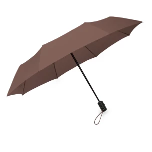 Parapluie pliant LEEDS, automatique - Marron