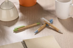 Stylo à bille en bambou BAMMO - beige