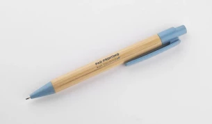 Stylo à bille en bambou BAMMO - bleu clair