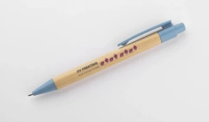 Stylo à bille en bambou BAMMO - bleu clair