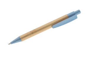 Stylo à bille en bambou BAMMO - bleu clair