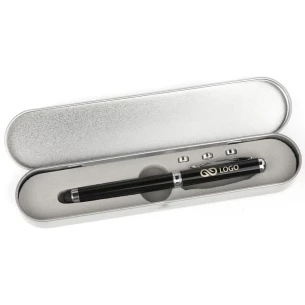Stylo à bille dans un étui Laser - Noir