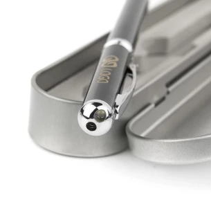 Stylo à bille dans un étui Laser - Noir